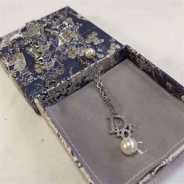 

designer jewelry letter pearl clavicle chain necklace in 2021 xtbb, Silver