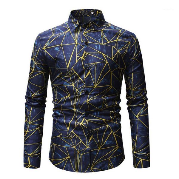 

men's casual shirts 2021 retro floral printed men classic dress shirt long sleeve brand fashion spring -3xl, White;black