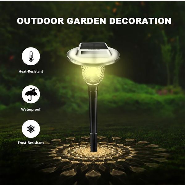

solar lawn light garden decoration led garden ground plug lighting outdoor waterproof street stainless steel glass illumination lights