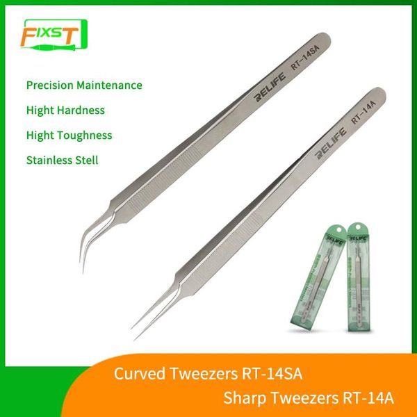 

rt-14a/14sa high precision hardness tweezers straight rt-14a curved rt-14sa for cell phone repair repairing tools