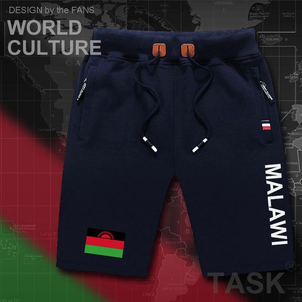

men's shorts malawi mens beach man board flag workout zipper pocket sweat bodybuilding 2021 nyasaland malawian mw, White;black