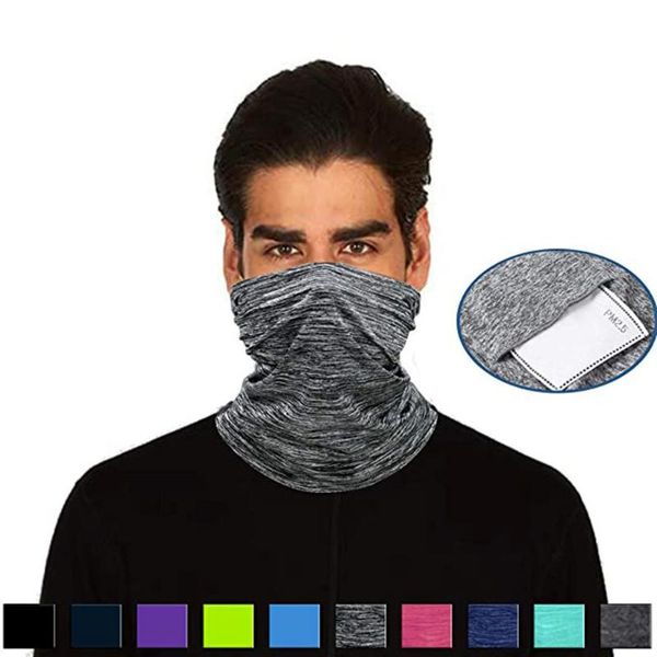 

cycling caps & masks 40# 2021multifunctional outdoor sport magic scarf neck warmer tube hiking facehead wrap cover bandana balaclava headban, Black