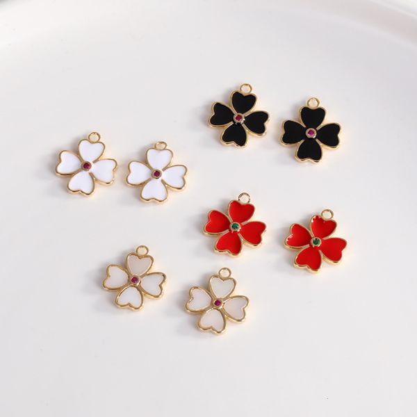 

diy accessories shell clover bracelet ear pendant material, Black