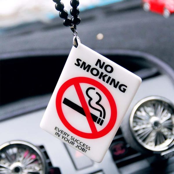 

interior decorations car pendant no smoking warning sign creative fashion auto rearview mirror decoration hanging pendants