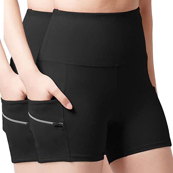 

women yoga shorts summer women's pure color cool sports short high waist hip stretch running spodenki damskie outfit