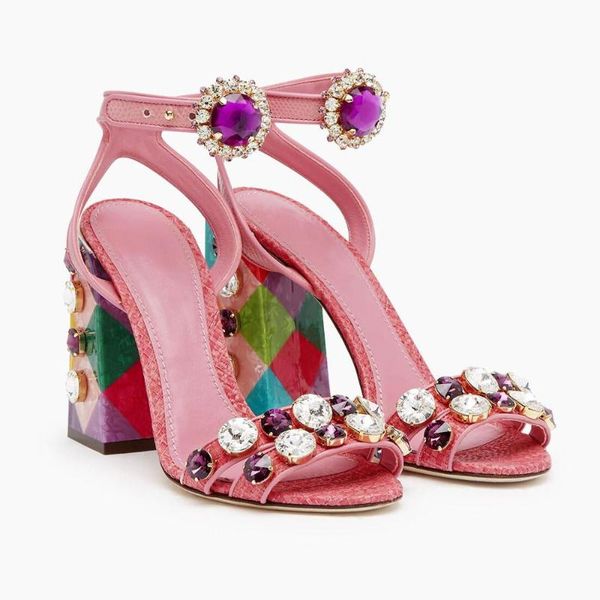 

sweet pearled high heels sandalias 2021 summer shoes woman design ankle strap gladiator sandals women pumps sapatos mujer, Black
