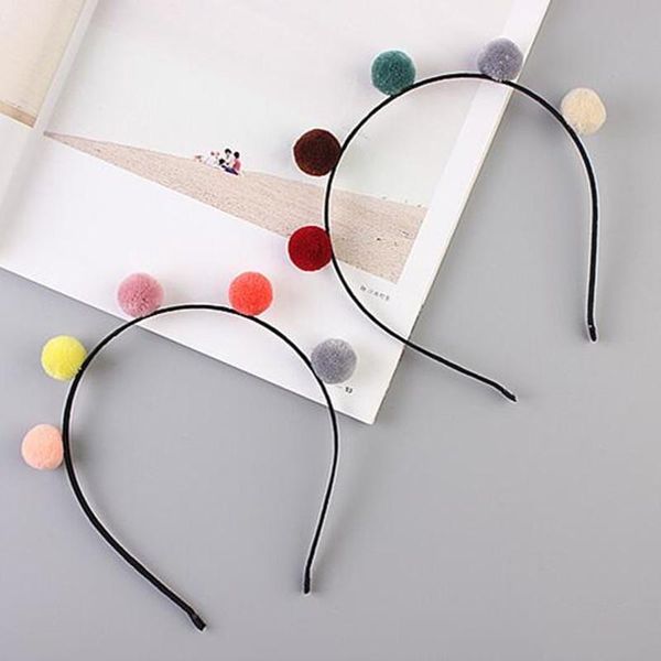 

party masks mini pompom ball headband children girls winter headwear hair band birthday favor gift halloween christmas