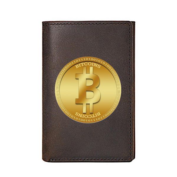 

personality genuine leather wallet for men gold symbol business card holders male purses short money bags wallets, Red;black
