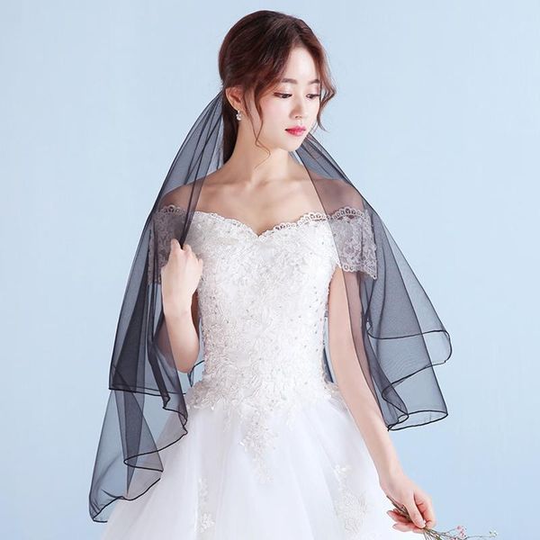 

bridal veils fancy black wedding veil soft tulle 2m 2021 arrival