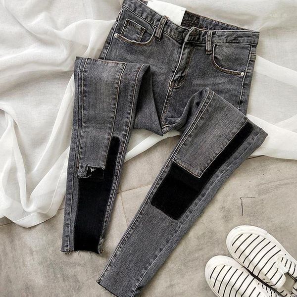 

autumn jeans women pencil slim korean styles high waist ankle-length all-match skinny soft female denim trousers s205 women's, Blue