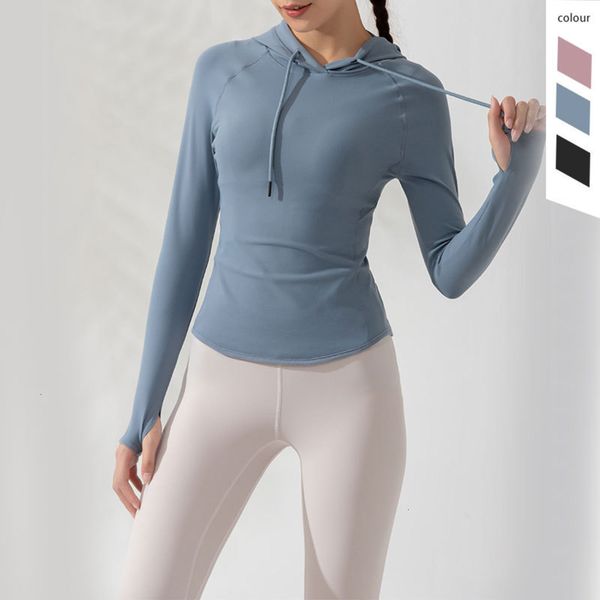 

women's tracksuits tracksuitssports hoodie women's slim tight elastic quick drying yoga running long sleeve fitness suit u0j3, Gray