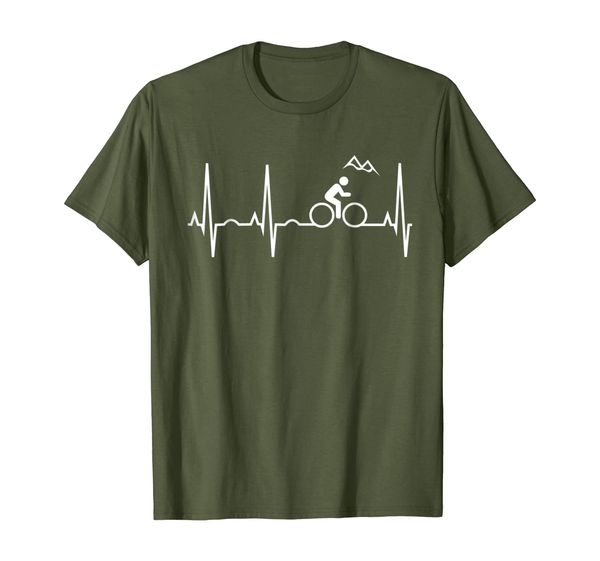 

mountain bike heartbeat shirt - mountain biking t-shirt, White;black