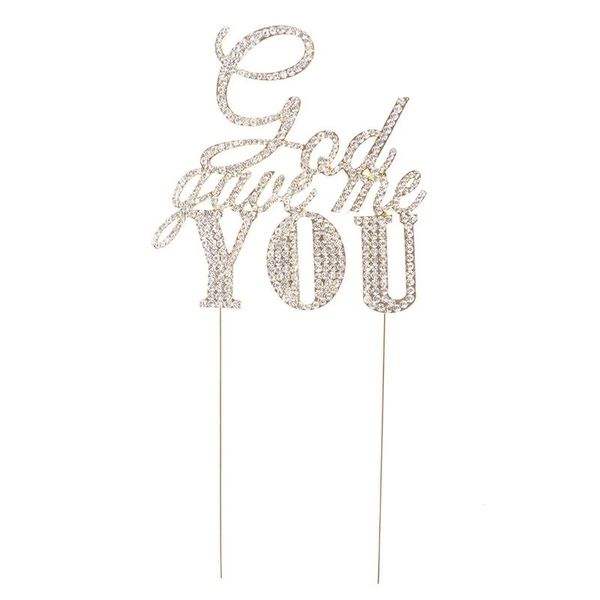 

decorative flowers & wreaths god gave me you rhinestone cake er (gold)