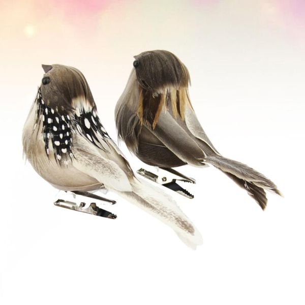 

4pcs artificial feathered birds vivid bird ornaments decoration props for home garden party (random colors) decorative objects & figurines
