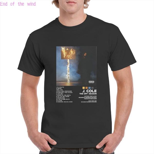 

women's t-shirt 100% cotton streetwear j.cole t shirt j cole the off season tshirt track list music cover graphics female/man, White