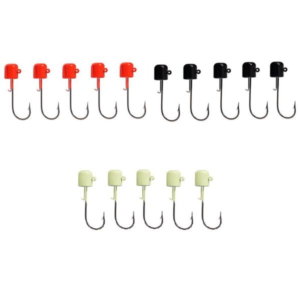

5pcs fishing jig head hooks lead jigs soft lure hook perch bass trout haken
