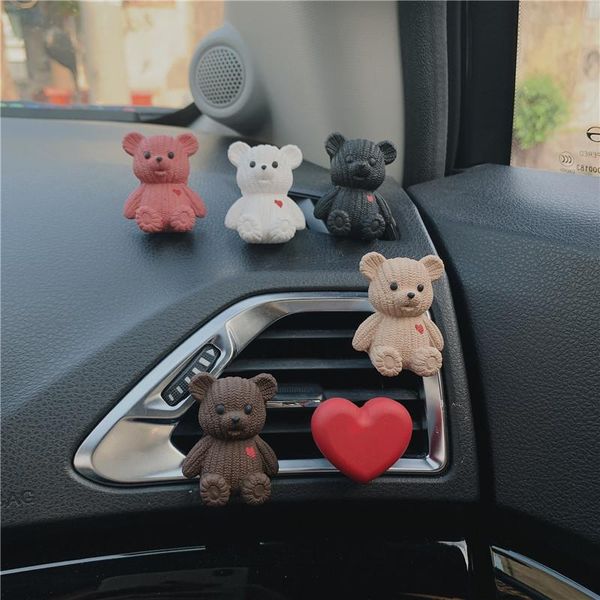 

interior decorations bear with heart car ornaments vents perfume clip air freshener automobile fragrance decoration