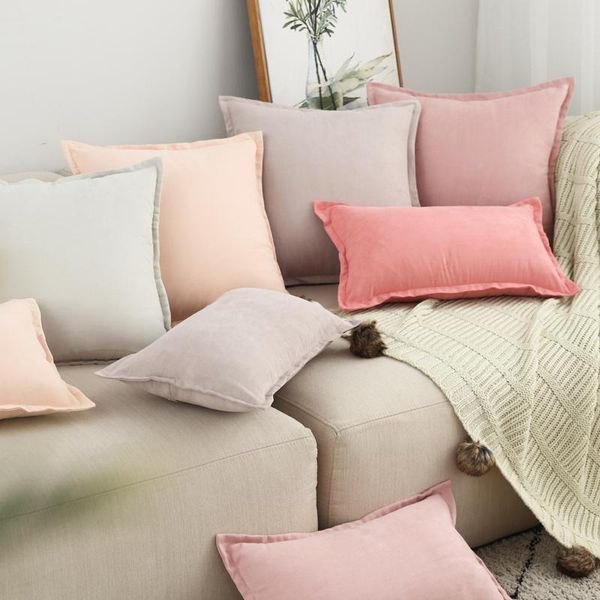 

cushion/decorative pillow solid case pink cushion cover ivory suede soft home decorative fringed 45x45cm/60x60cm/30x50cm