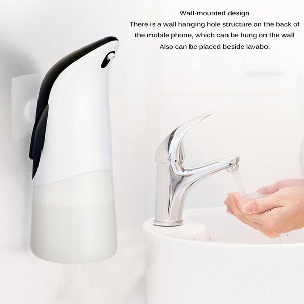 

car organizer multifunction non-contact 300ml penguin shaped automatic soap dispenser foam infrared motion for kitchen bathroom