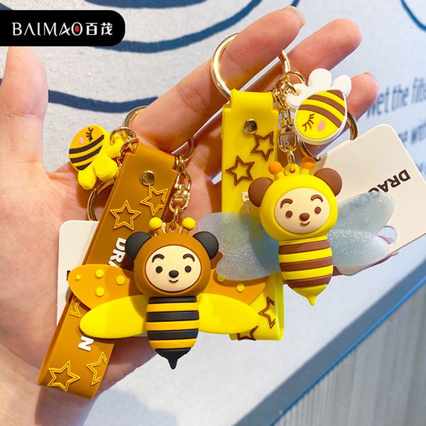 

key chain cute bee fashion bag lovers accessories creative gifts, Silver