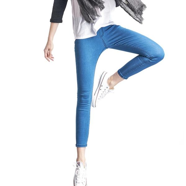 

casual women jeans pant slim plus size denim trousers for woman women's, Blue