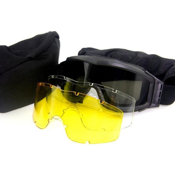 

tactical camping cycling protective s67 goggles glassess eyewear eye dustproof with 3 lens for cs game safety outdoor