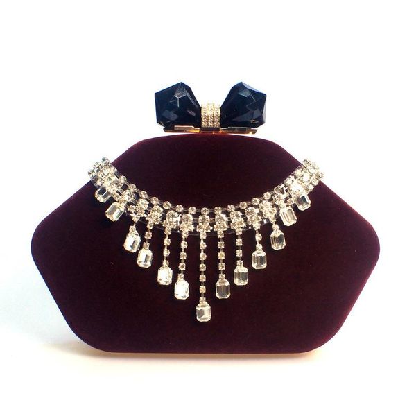 

evening bags women's bag woman handbag diamond tassel velvet dinner bride's dress lady's fashionable purses