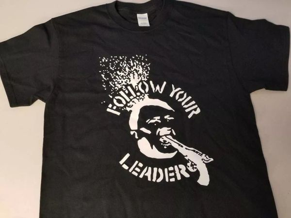 

Follow your leader Hitler T-shirt Tee Protest, White;black