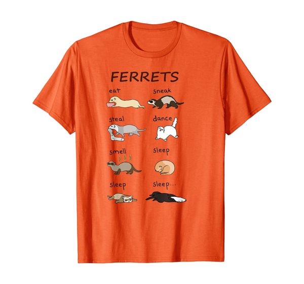 

eat sneak steal dance smell sleep ferrets funny gifts t-shirt, White;black