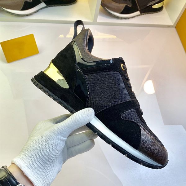 

shoes run away sneaker black brown calf leather mens technical rubber outsole women casual luxurys designers