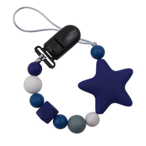 

pacifier holders&clips# handmade baby clips chain star silicone beads born teething holder food grade feeding
