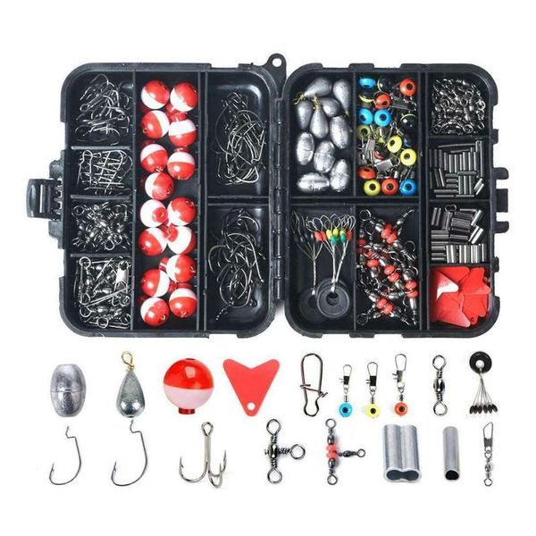 

263pcs/box fishing tackle boxes kit accessories hooks spoon sinker box floats