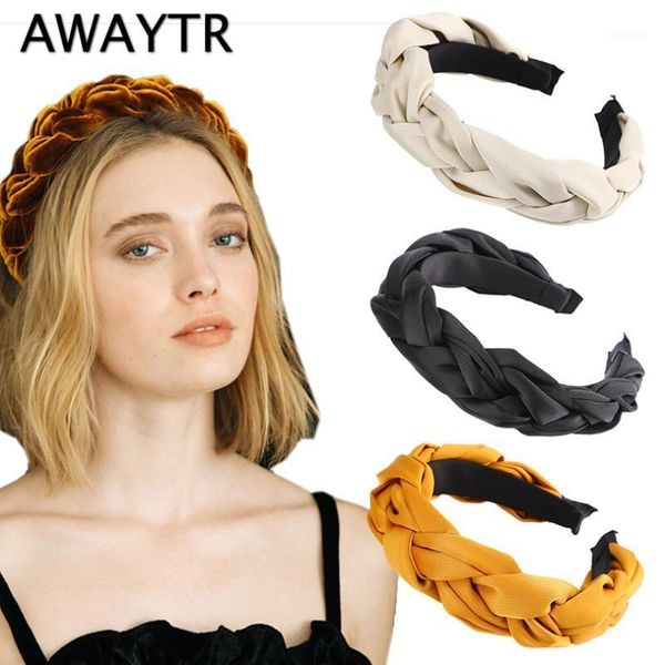 

hair accessories wide silk weaving hairbands padded braided headband hoop fashion bands bezel headdress1