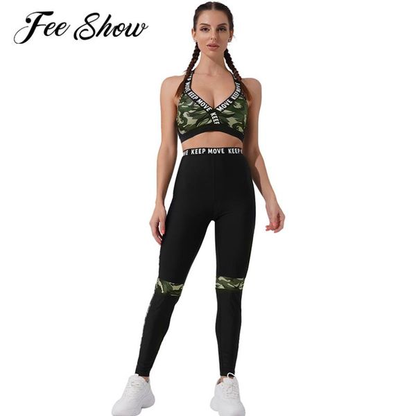 

yoga outfit two pieces set fitness sport suit tracksuit gym clothing sportswear for women sports bra vest leggings workout clothes