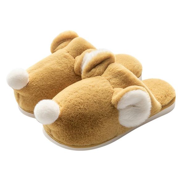 

women cotton shoes mouse nose flats slipper winter warm slippers for cute animal men size 44, Black