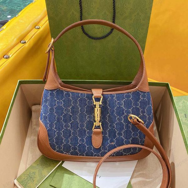 

Designer luxury storage bag 2021 new original denim blue underarm messenger lady