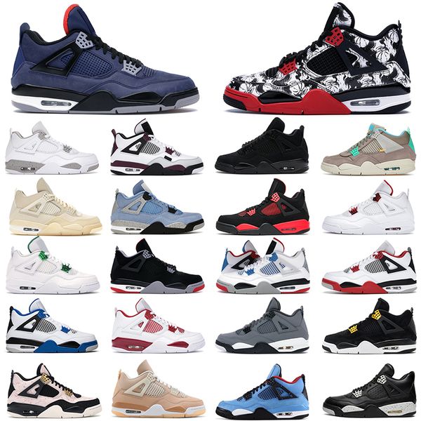 

mens womens basketball shoes 4s jumpman desert moss red thunder shimmer motorsports alternate white oreo taupe haze black cat men women