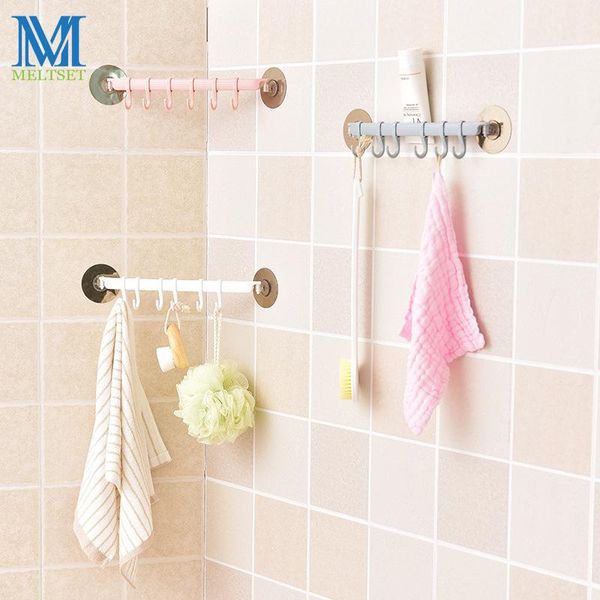 

kitchen storage & organization adjustable bathroom towel hanger rack durable plastic hook wall hanging