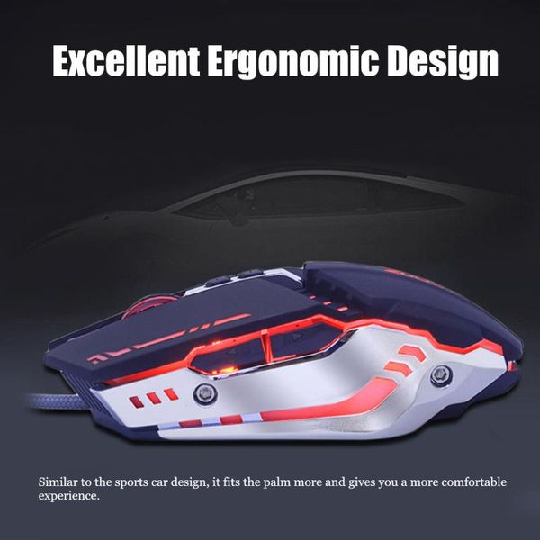 

mice professional gaming mouse adjustable 5500 dpi 7 button optical usb wired computer mause gamer for pc laptop