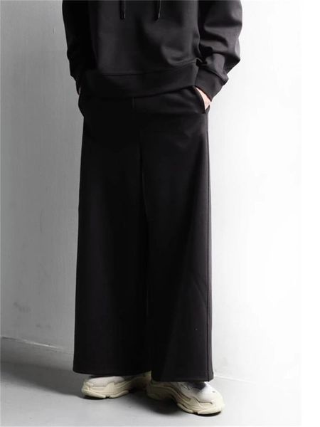 

men's pants personality large size wide leg stage style fashion trend casual loose, Black