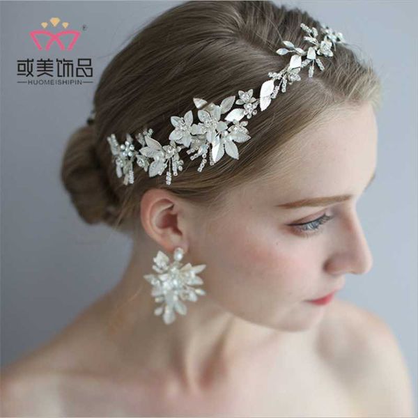 

headpieces getnoivas vintage gold pearl rhinestone leaf tiaras headband hairband bridal hair jewelry head piece wedding crown accessory, Silver