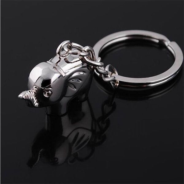 

car keychain elephant metal keychain keyring metal key ring key chain creative key holder auto accessories, Slivery;golden