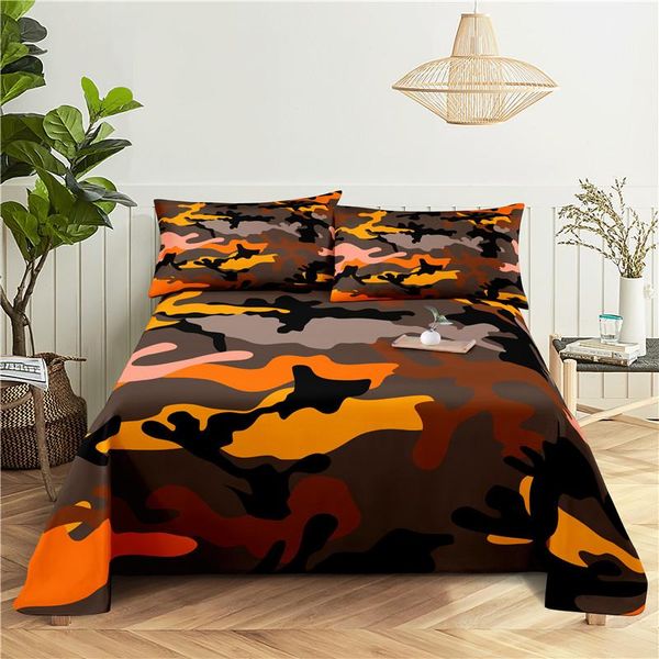 

camouflage and pattern 0.9/1.2/1.5/1.8/2.0m digital printing polyester bed flat sheet with case print bedding set sheets & sets