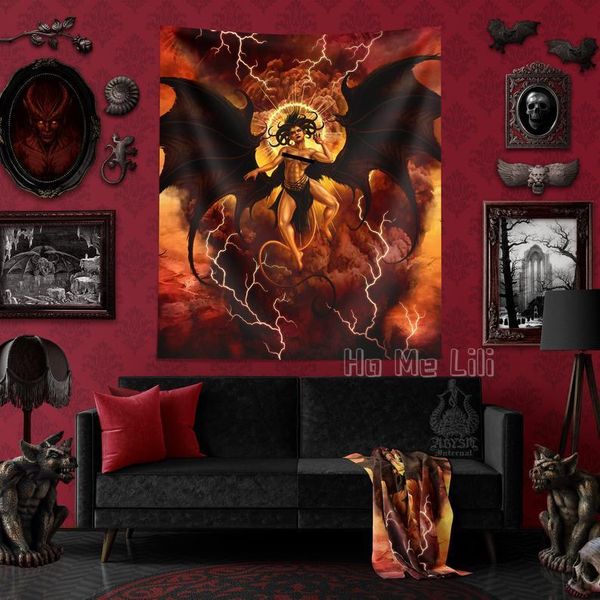 

tapestries lilith demon wall art satan fantasy decoration and semi home