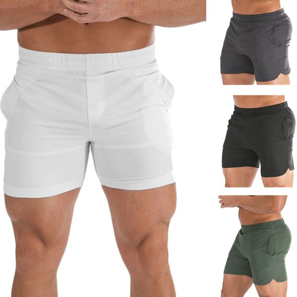

man fashion short pants muscle guys casual summer gyms sweatpants male fitness bodybuilding workout, White;black