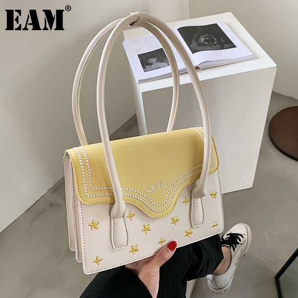 

[eam] women brief handbag quality pu leather flap personality all-match crossbody shoulder bag fashion tide 2021 18a2636 bags