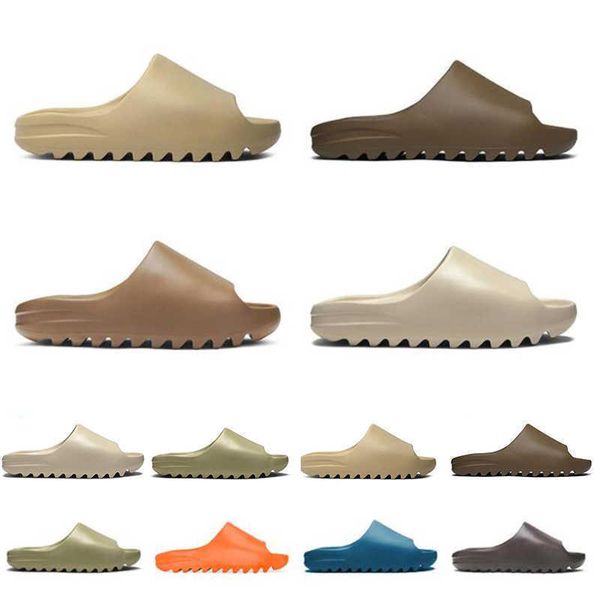 

women men kanye slides slippers desert sand core soot bone earth brown foam triple white black outdoor sandals zlh summer luxurys yeezzys sl
