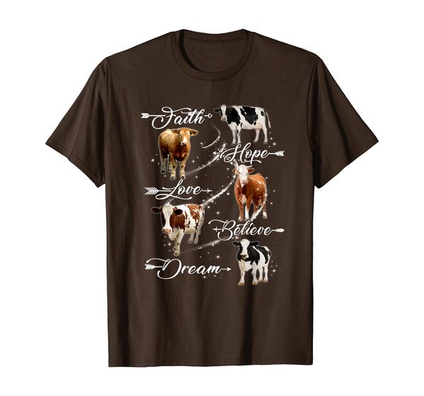 

farmer cows faith hope love belive dream t-shirt, White;black