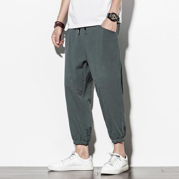

men's pants plus size cotton harem mens jogger nice hip hop male casual summer track trousers streetwear, Black