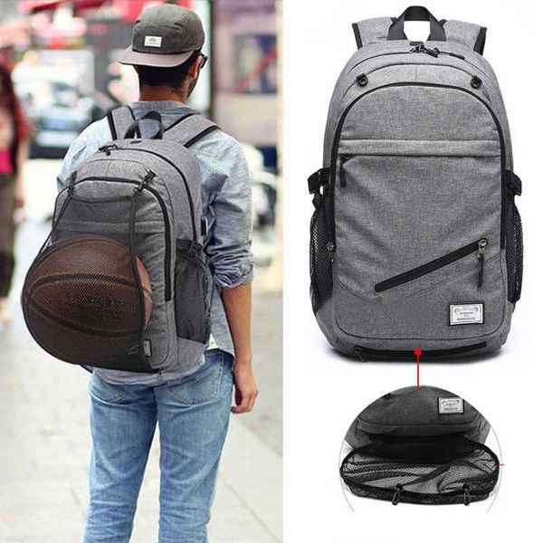 Saco de ginástica de esportes Basquete mochila treinamento sacos 2021 mochilas de futebol masculino para escola adolescente meninos mochila laptop com net y0721